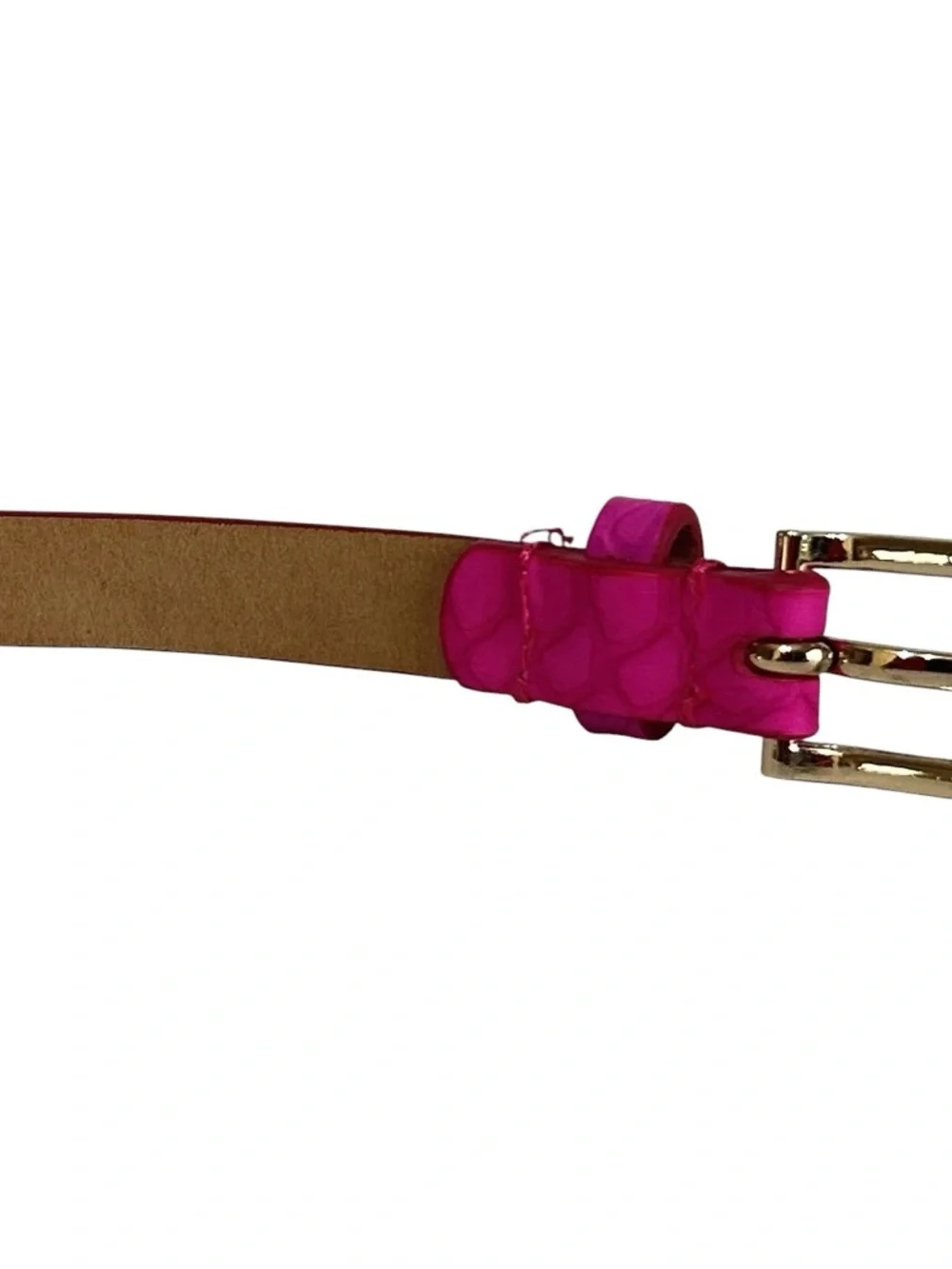 J.Crew Mixed Leather Belt Women’s S Pink Taupe Thin Skinny Rivets Snakeskin - Picture 3 of 7